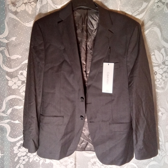 Calvin Klein Other - NWTGS Calvin Klein Men's Blazer Black 40R Dark Grey Insides